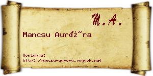 Mancsu Auróra névjegykártya